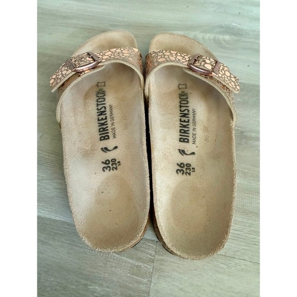 Birkenstock Mayari Bronze Crackle Sandals EU 36 US 5-5.5 Adjustable Buckle - Picture 3 of 9